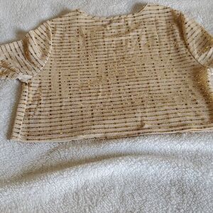 ❣️CHARLOTTE RUSSE gold sequins knit top